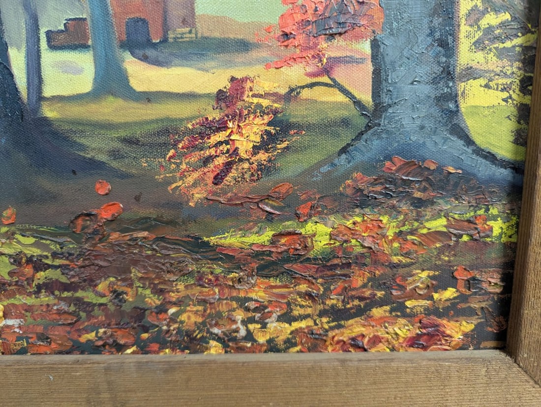 Charming Childs Oil Painting on Canvas Unique Vintage Artwork from 1975 - 8