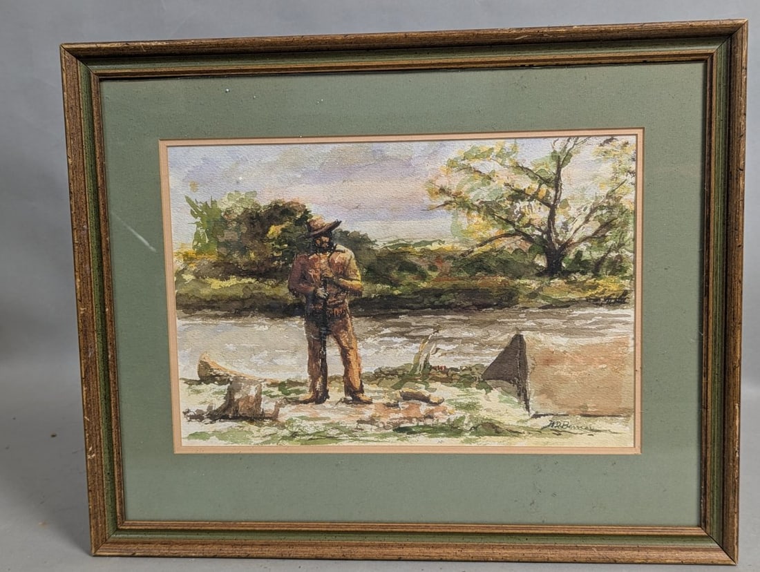 Watercolor by M.D. Berrier Framed Art Beautiful Decor: **Important** Please read below description on how to avoid high shipping costs. Immerse yourself in the artistry of this original watercolor painting by M.D. Berrier, framed under glass to preserve i