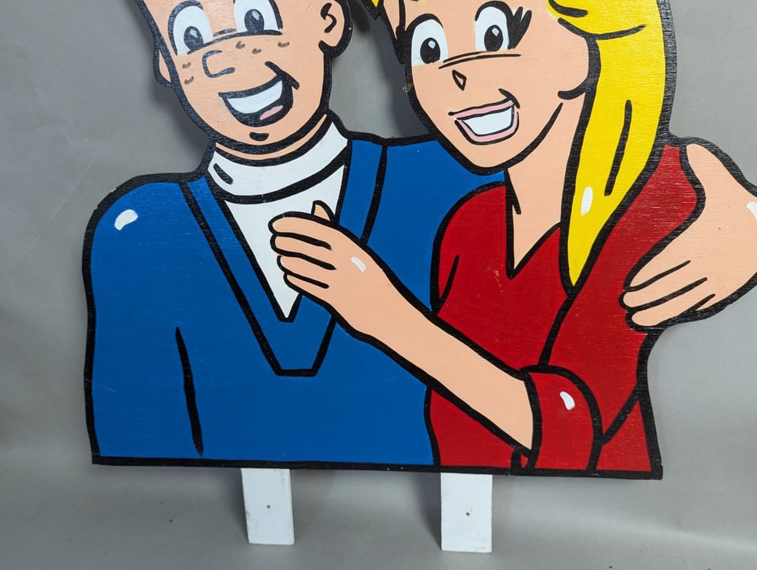 Archie and Betty Double Sided Painted Plywood Comic Sign Art - 4