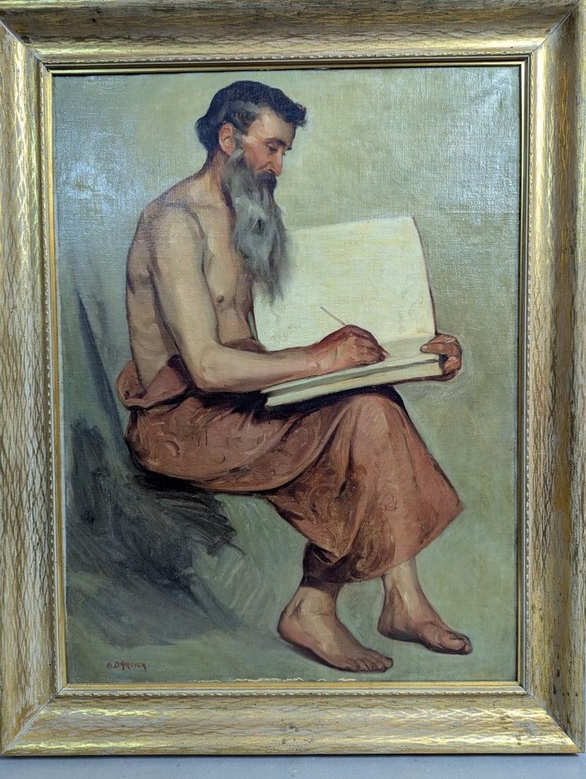 Impressionistic Oil Painting by Oliver Dennet Grover: **Important** Please read below description on how to avoid high shipping costs. Experience the beauty of this original oil on canvas by renowned artist Oliver Dennet Grover. Measuring 30 x 38, with