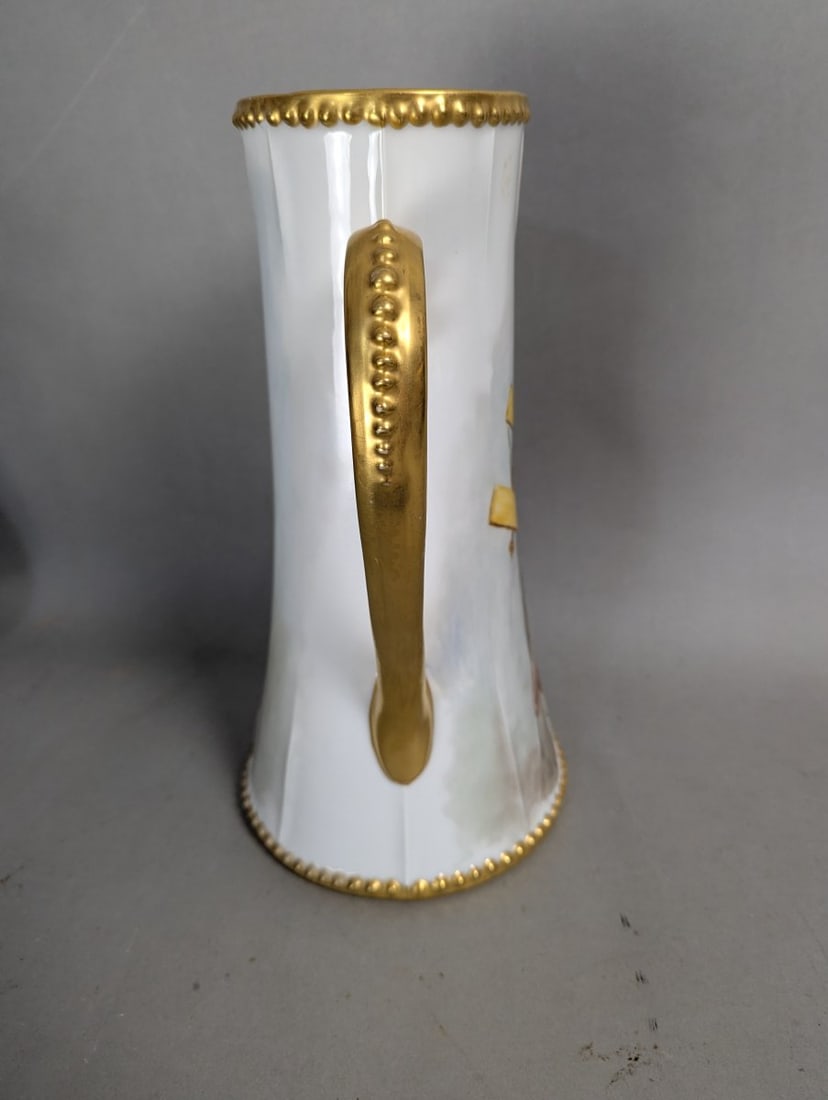 Elite Limoges Hand-Painted Neoclassical Portrait Pitcher Bawo & Dotter France - 4