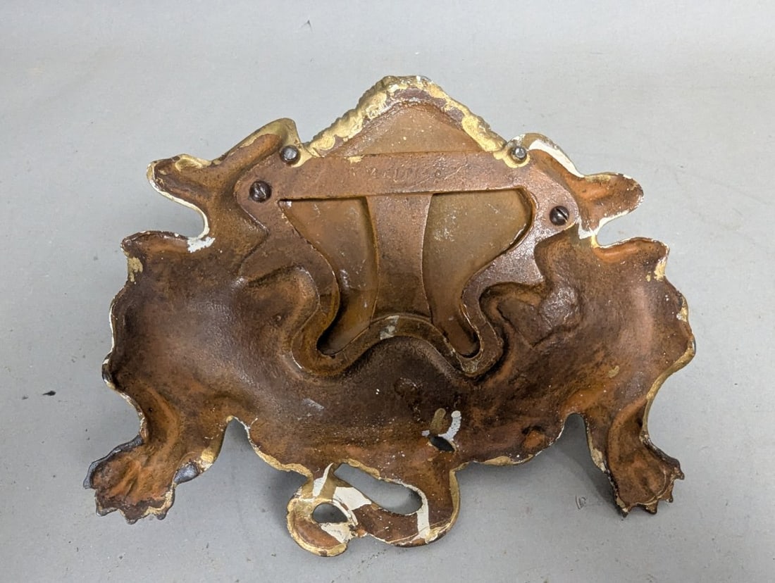Antique Art Nouveau Style Lion Inkwell Desk Tray Decorative - 6