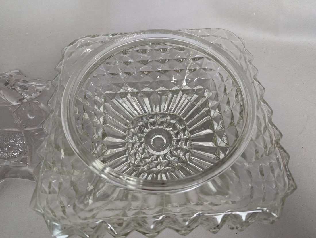 EAPG Pressed Glass Table Lamp Antique Vintage Design Functioning Light Fixture - 6