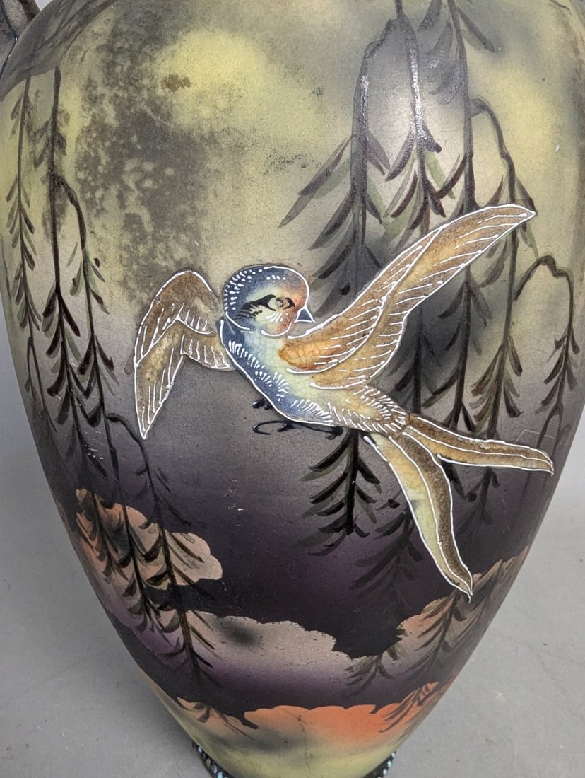 Faience Manufacturing Company Aesthetic Movement Vase 15 Inches Tall Unique Design - 2