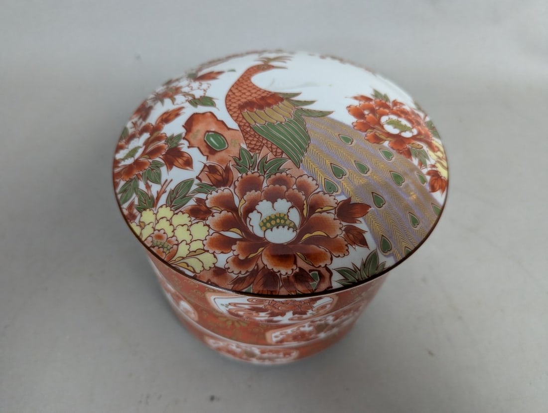 Kozan-gama Japanese Porcelain 3-Tier Jubako Stacking Box Peacock Peony Motif: **Important** Please read below description on how to avoid high shipping costs. This exquisite 3-tier Jubako (stacking box) measures 6 high x 7 diameter. Celebrated for its vibrant design featuring
