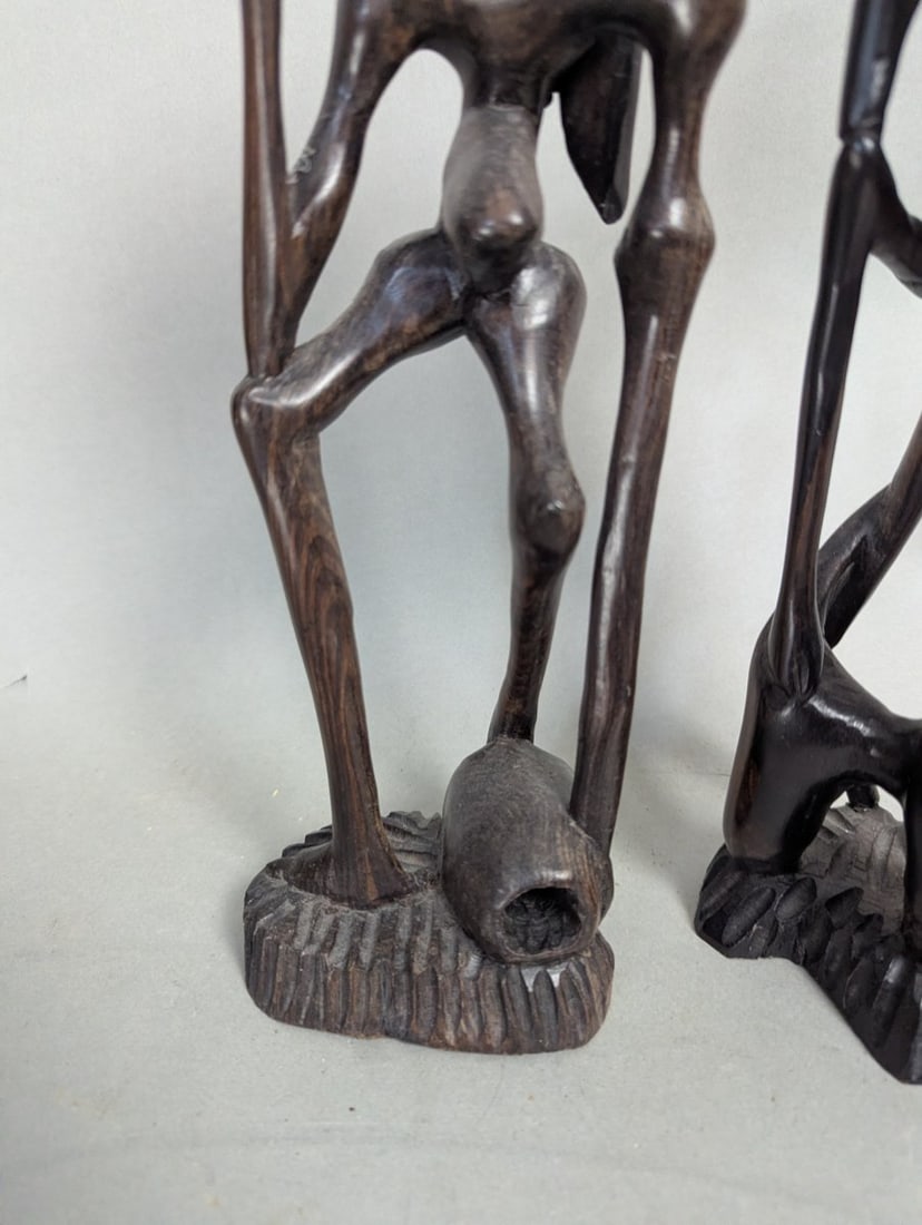 Makonde Shetani Sculpture Pair - Exquisite Hand-Carved African Art - 3