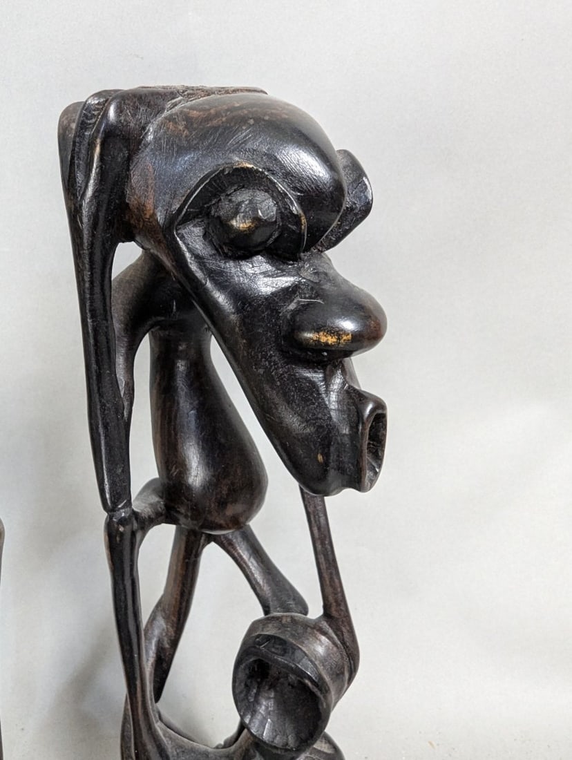 Makonde Shetani Sculpture Pair - Exquisite Hand-Carved African Art - 4