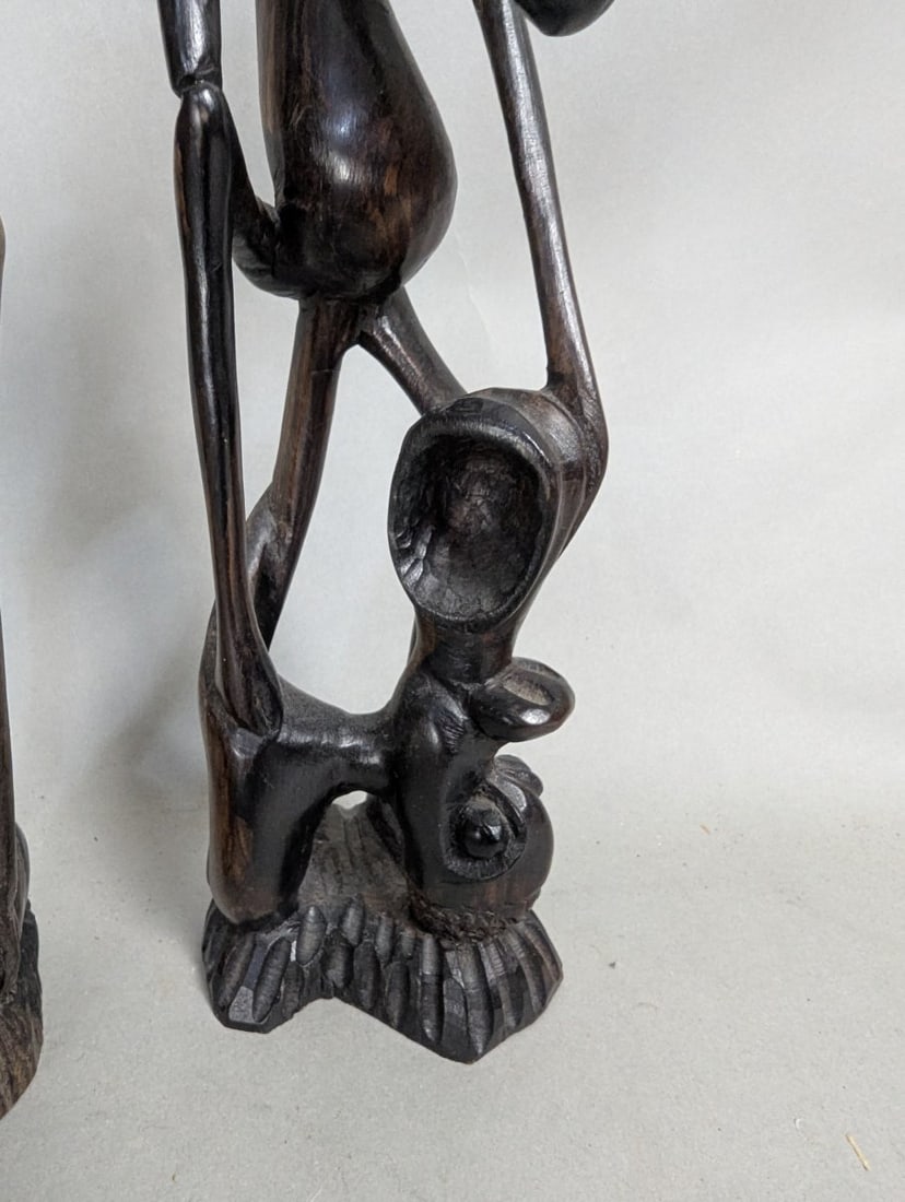 Makonde Shetani Sculpture Pair - Exquisite Hand-Carved African Art - 5