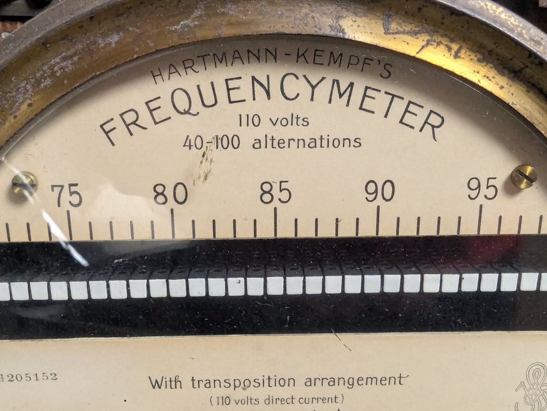 Antique Hartmann-Kempf Frequencymeter Hartmann & Braun Steampunk Industrial Decor - 3