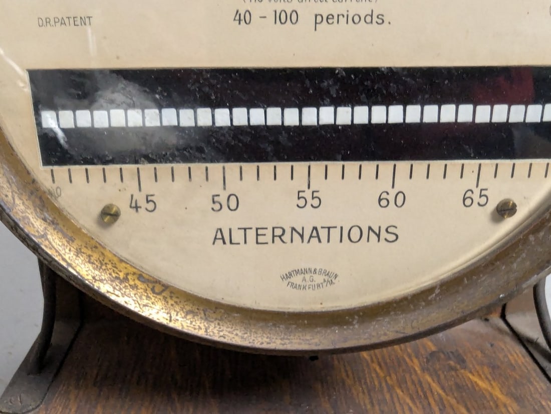 Antique Hartmann-Kempf Frequencymeter Hartmann & Braun Steampunk Industrial Decor - 4