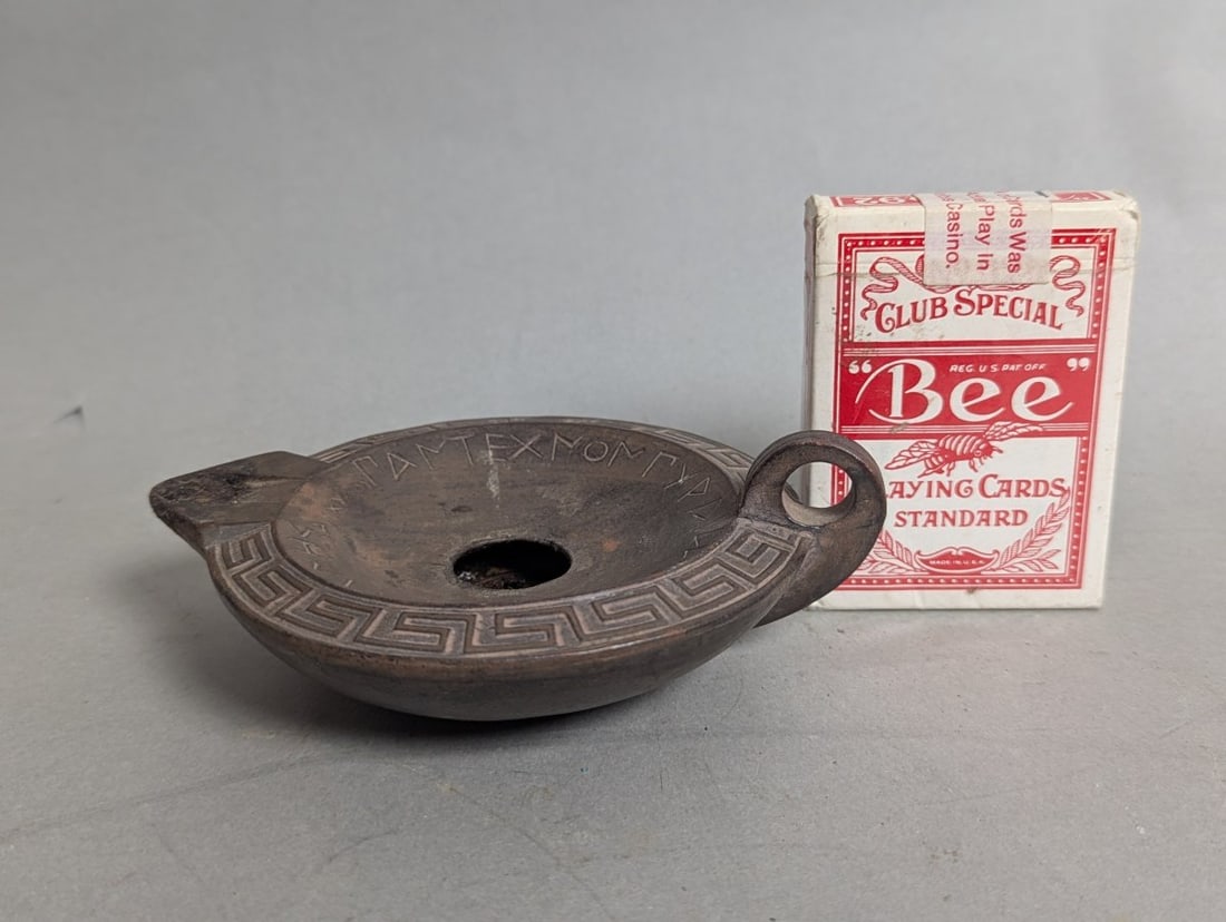 Greek Terracotta Replica Oil Lamp with Aeschylus Quote - Unique Decorative Piece - 6
