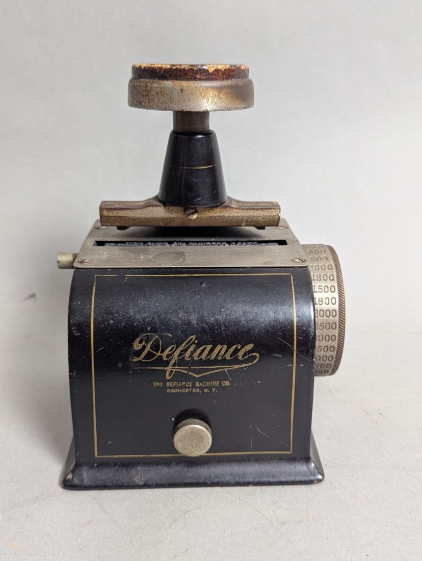 Defiance Antique Check Protector Check Writer Office Steampunk Decor Collectible (1 of 7)
