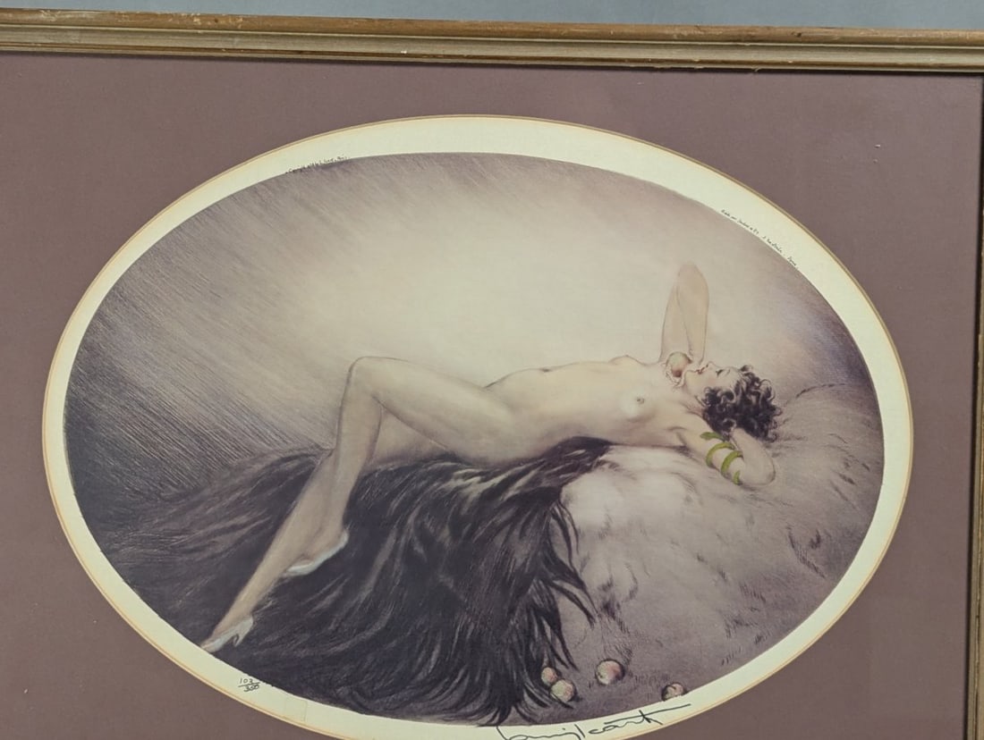 Louis Icart Leda and the Swan Color Etching 1934 Limited Edition Art Deco Masterpiece - 2