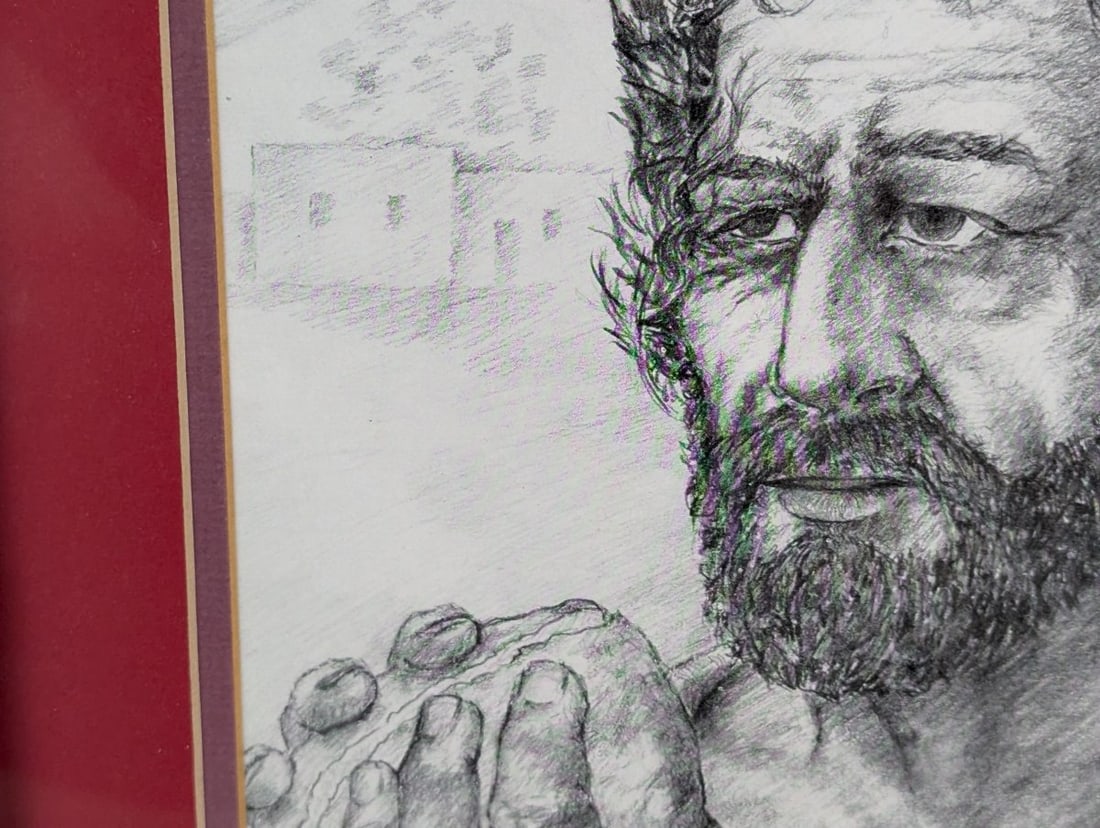 Signed Peter Hortman Print Breaking of Bread Framed Artwork of Jesus Christ - 5