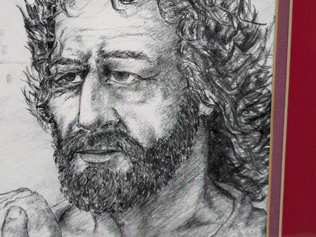 Signed Peter Hortman Print Breaking of Bread Framed Artwork of Jesus Christ - 6