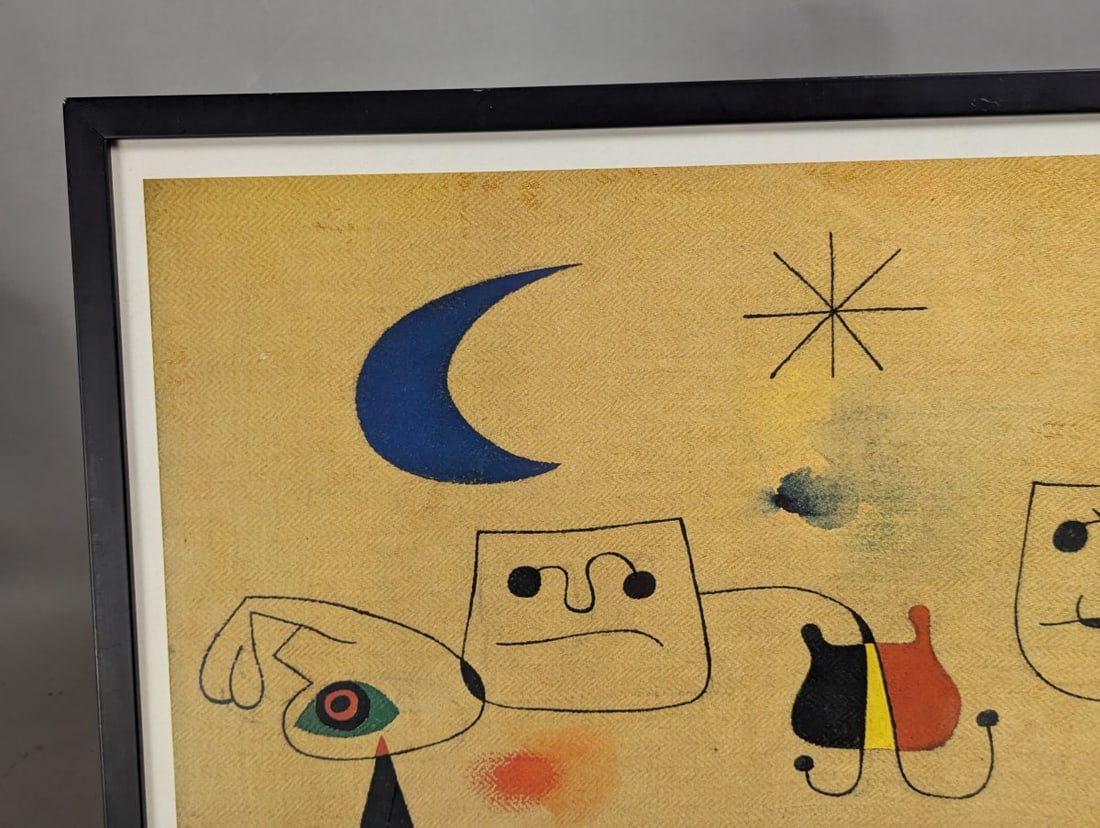 Joan Miro Exhibition Poster Dones en la Nit 1993 Framed Artwork Fundacio Miro - 2