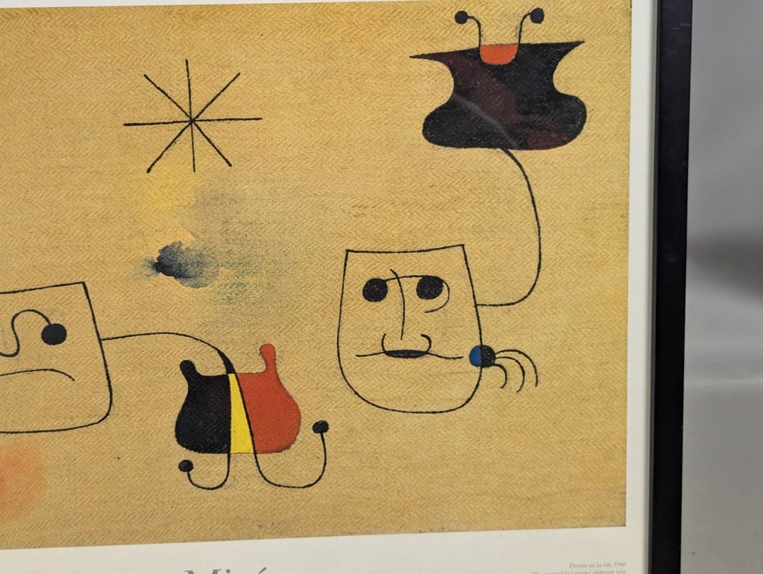 Joan Miro Exhibition Poster Dones en la Nit 1993 Framed Artwork Fundacio Miro - 7
