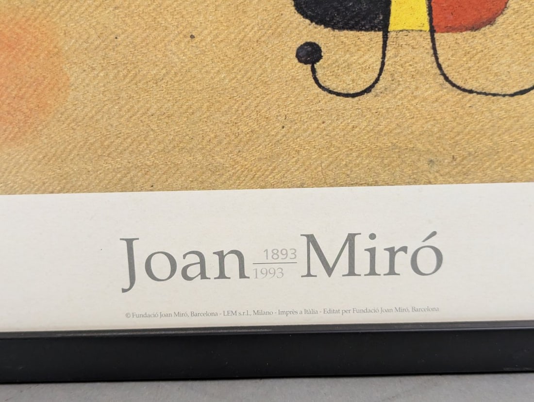 Joan Miro Exhibition Poster Dones en la Nit 1993 Framed Artwork Fundacio Miro - 9