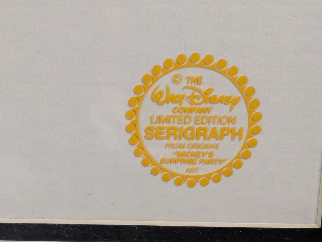 Walt Disney Limited Edition Serigraph Mickeys Surprise Party Collectible Artwork - 4