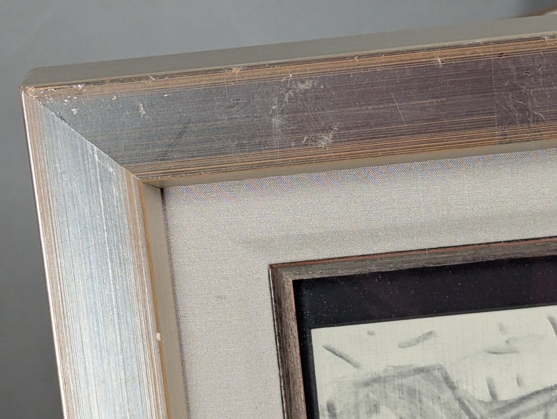 Fried Signed Modernist Drawing Street Scene Framed Art Unique Expressionist Style - 11