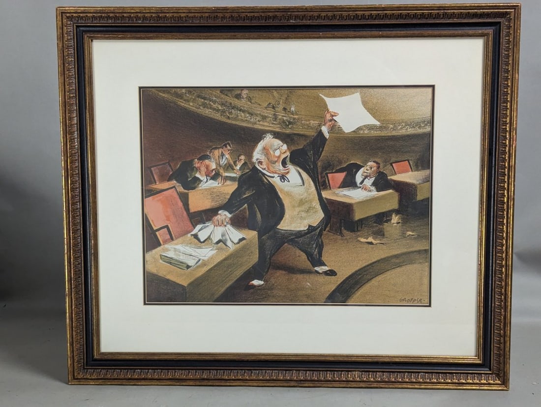 William Gropper The Senate Framed Lithograph Iconic American Art Social Realism (1 of 14)