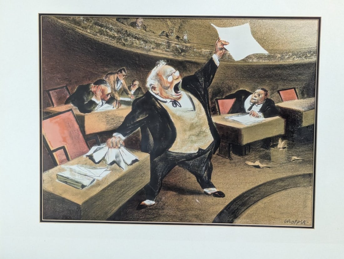 William Gropper The Senate Framed Lithograph Iconic American Art Social Realism - 2