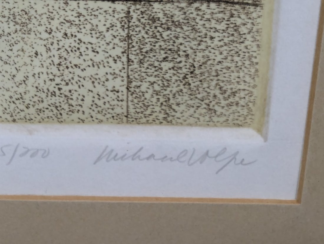 Richard Volpe Signed Numbered Intaglio Print New Address Kitten in Box Framed Art - 9