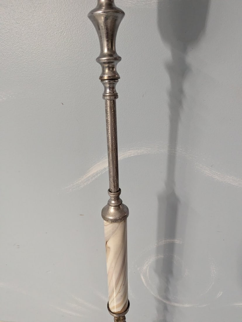 Vintage Art Deco Style Floor Lamp with Onyx Marble Base Unique Design - 3
