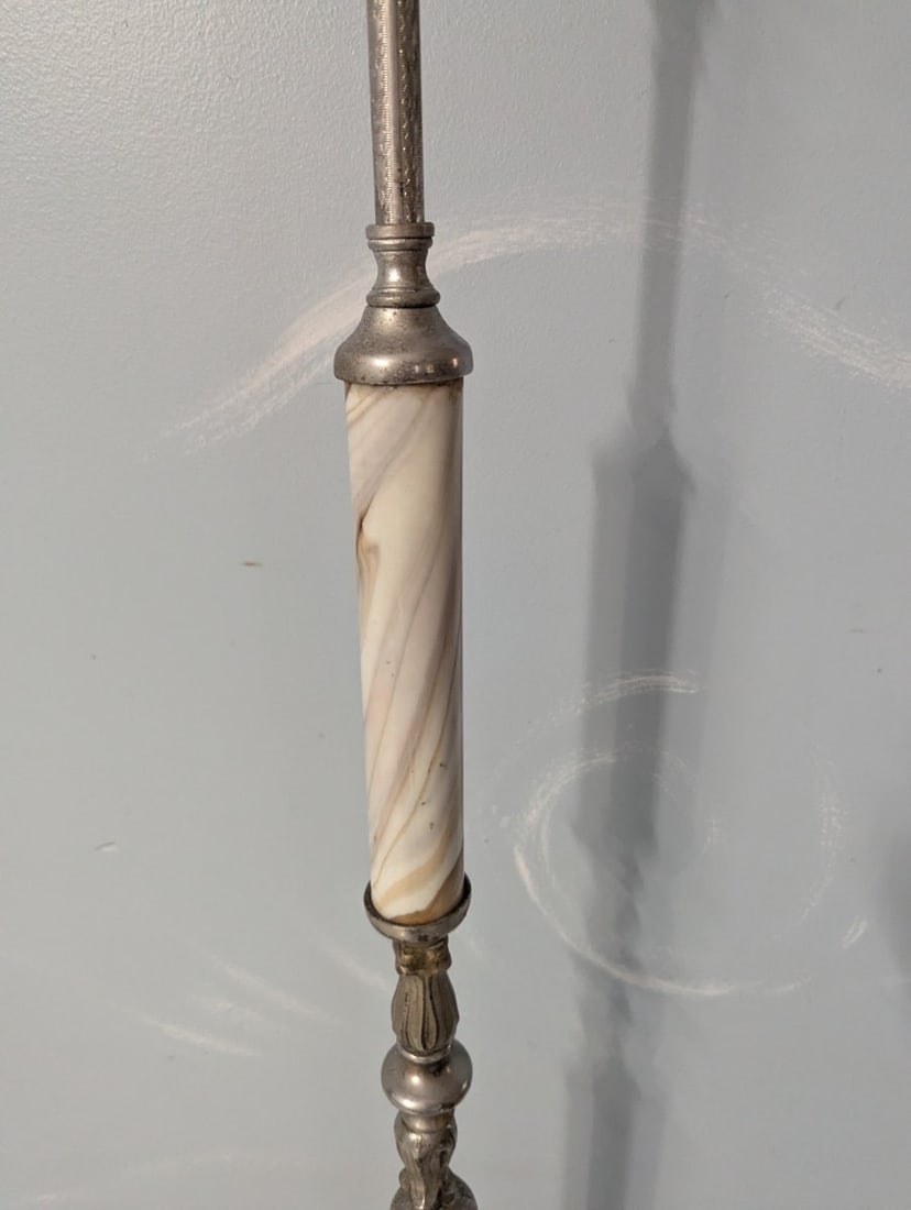 Vintage Art Deco Style Floor Lamp with Onyx Marble Base Unique Design - 4