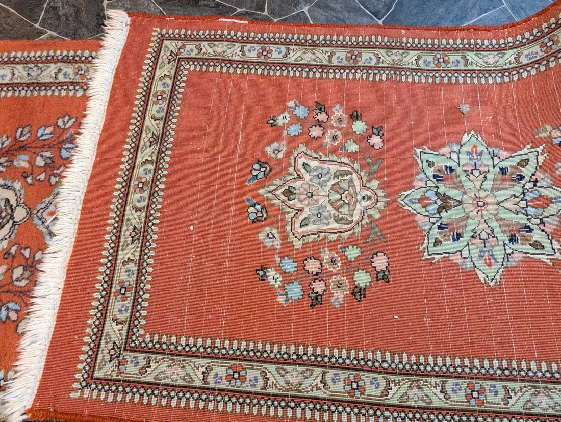 Vintage Persian Wool Runner Rug Beautiful Hand-Knotted Design Iris Pattern Classic Home DÃ© - 7