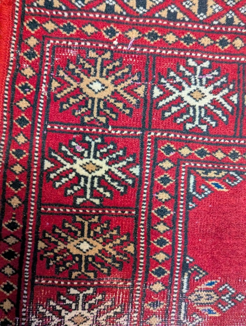 Bokhara Style Wool Runner Rug Vintage Hand-Knotted Hallway Carpet Decor 20 x 108 - 6