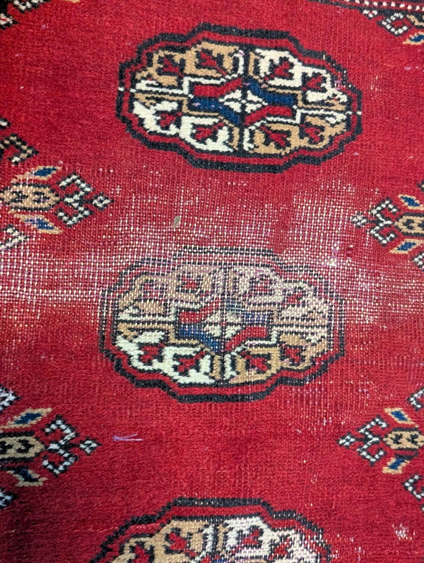 Bokhara Style Wool Runner Rug Vintage Hand-Knotted Hallway Carpet Decor 20 x 108 - 7
