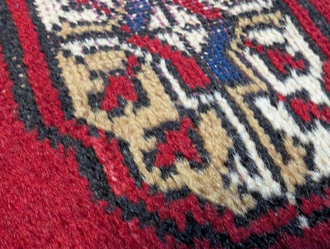 Bokhara Style Wool Runner Rug Vintage Hand-Knotted Hallway Carpet Decor 20 x 108 - 8