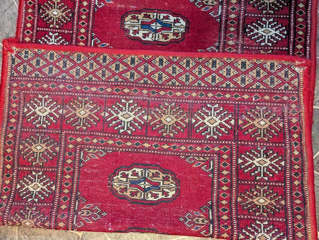 Bokhara Style Wool Runner Rug Vintage Hand-Knotted Hallway Carpet Decor 20 x 108 - 9