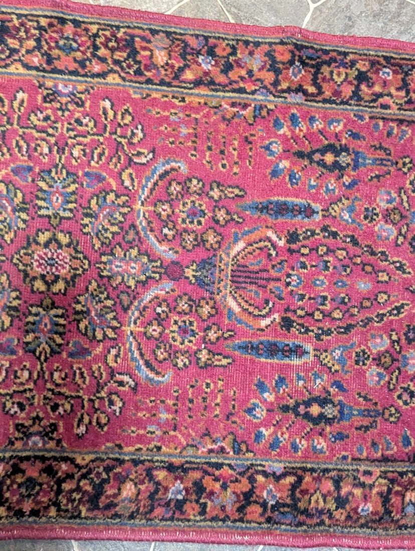 Persian Hamadan Style Wool Runner Rug Hand-Knotted Floral Design - 3