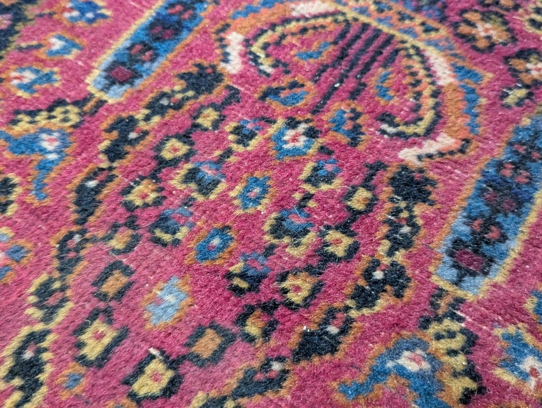 Persian Hamadan Style Wool Runner Rug Hand-Knotted Floral Design - 6