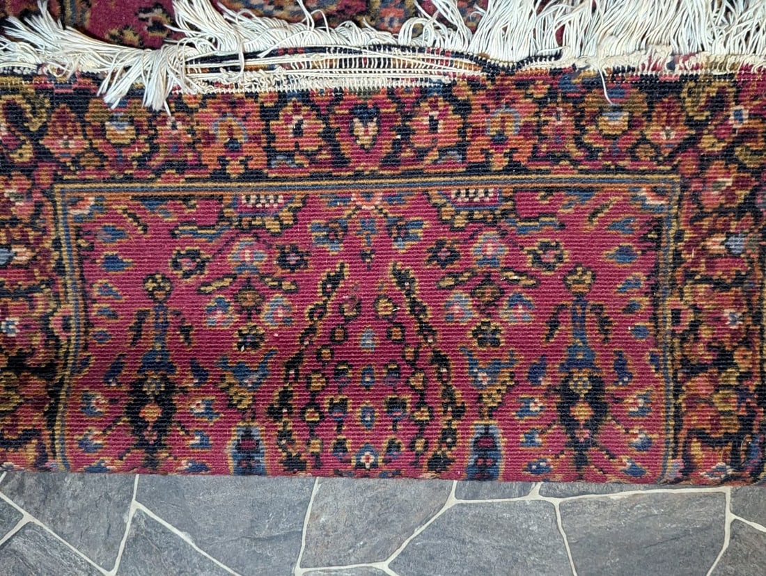 Persian Hamadan Style Wool Runner Rug Hand-Knotted Floral Design - 8