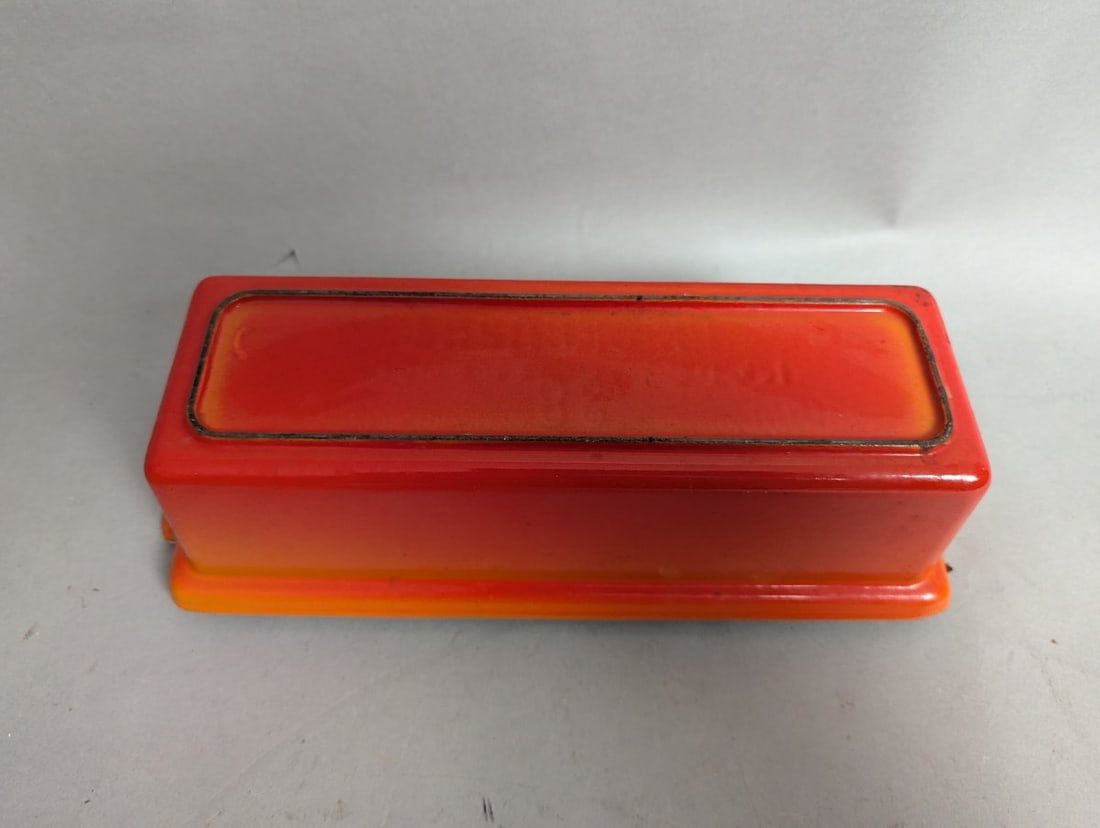 Le Creuset Cast Iron PÃ¢tÃ© Terrine Loaf Pan Iconic Flame Orange Vintage Cooking - 5