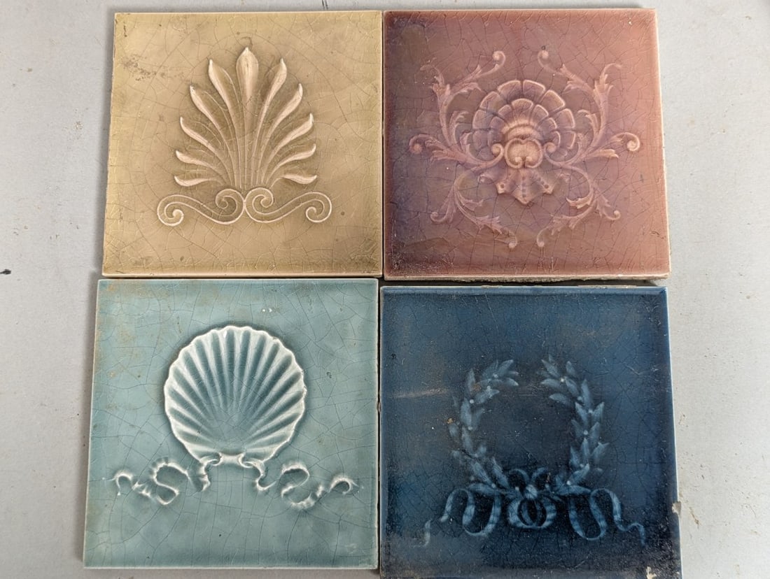 Antique Trent Tile Co. Collection Relief Molded Tiles Aesthetic Movement 6 Inch (1 of 6)