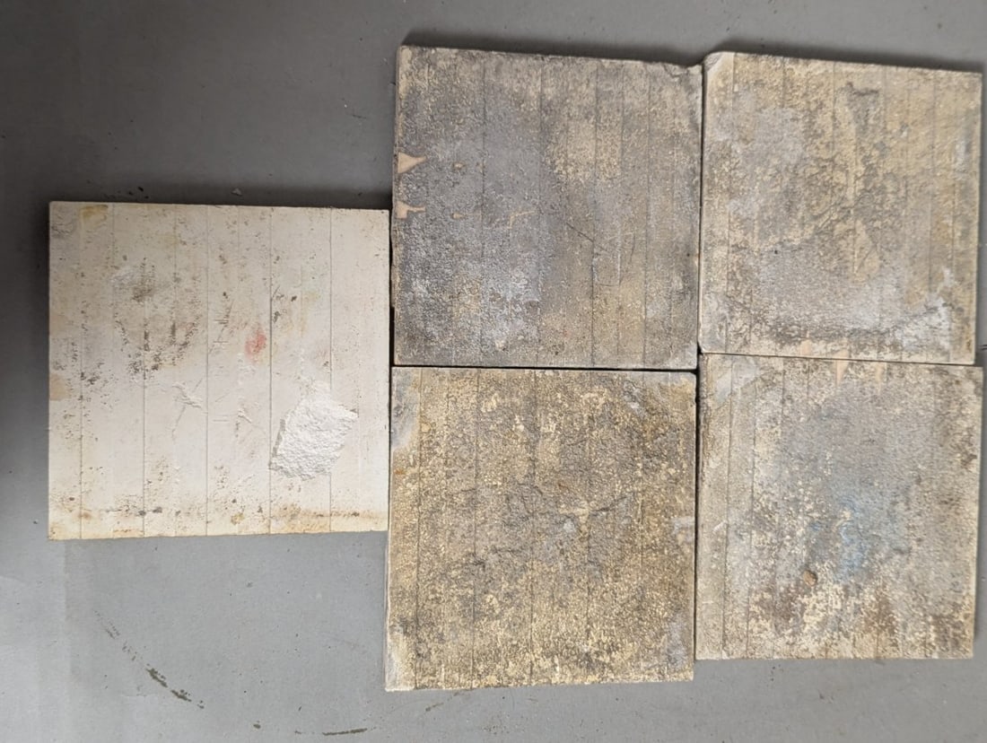 Set of 6 Antique Victorian Art Nouveau Acanthus Leaf Relief Tiles for Restoration - 7