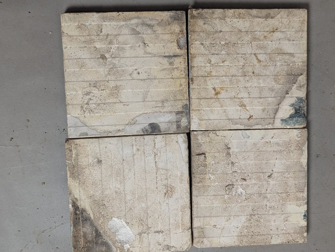 Set of 4 Antique Art Nouveau Relief Tiles by Trent Tile Co. Decorative Restoration Collectible - 6