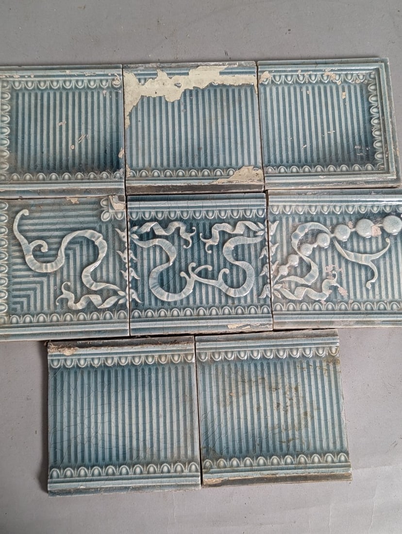 Antique Providential Tile Works Decorative Ceramic Tiles Aesthetic Movement Set of 8 Coaster (1 of 9)