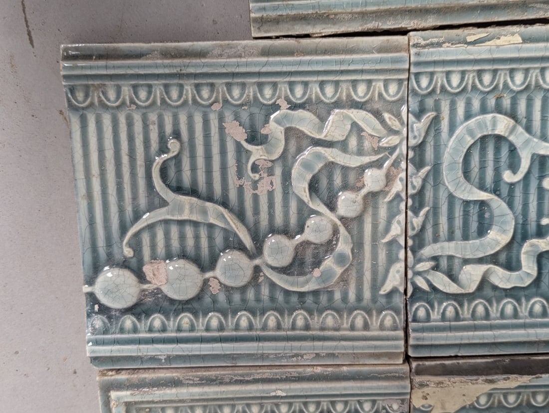 Antique Providential Tile Works Decorative Ceramic Tiles Aesthetic Movement Set of 8 Coaster - 4
