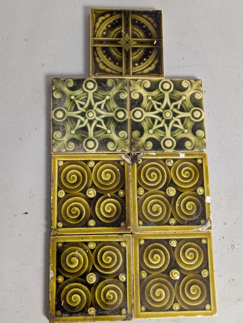 Antique Trent Tile Co. Majolica Tiles Collection Craftsman Aesthetic Salvaged Decor (1 of 6)