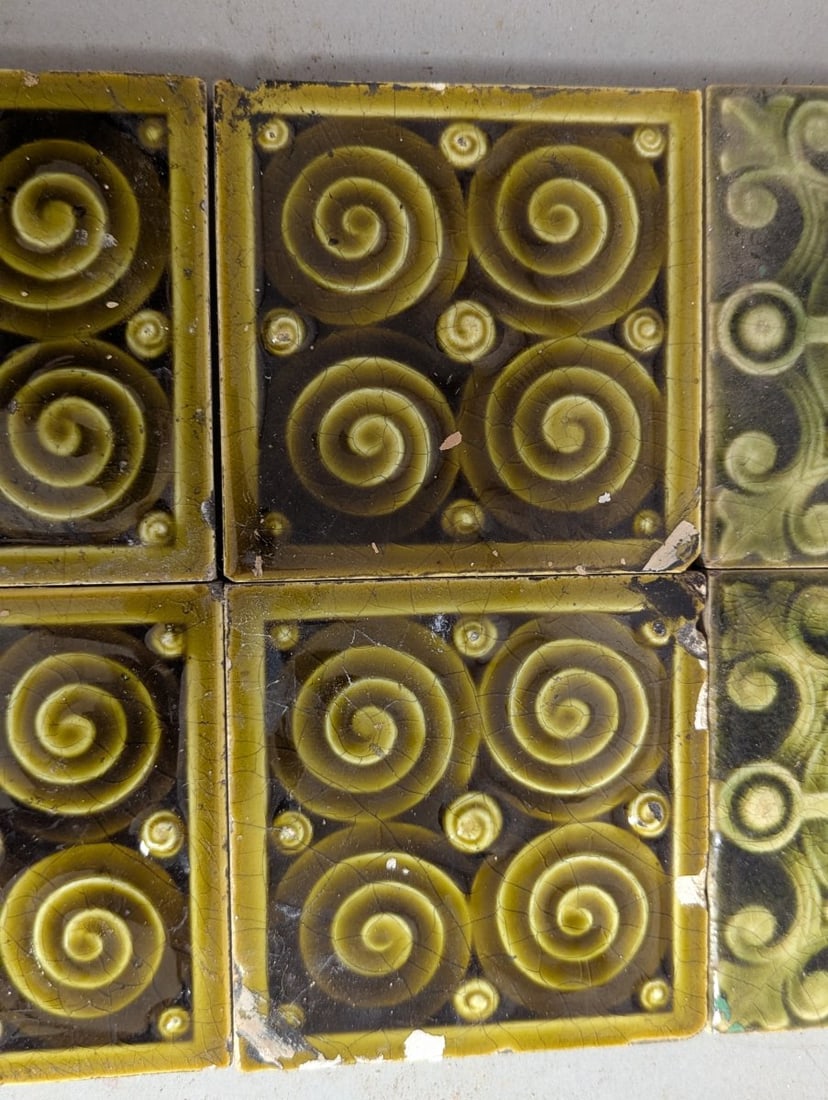 Antique Trent Tile Co. Majolica Tiles Collection Craftsman Aesthetic Salvaged Decor - 3