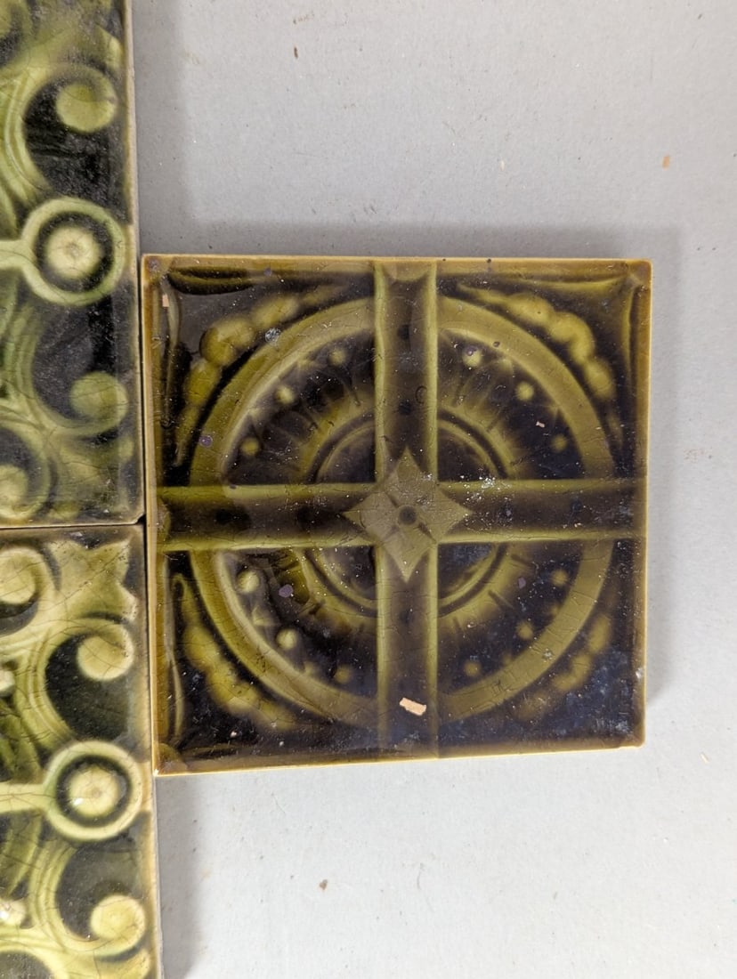 Antique Trent Tile Co. Majolica Tiles Collection Craftsman Aesthetic Salvaged Decor - 5