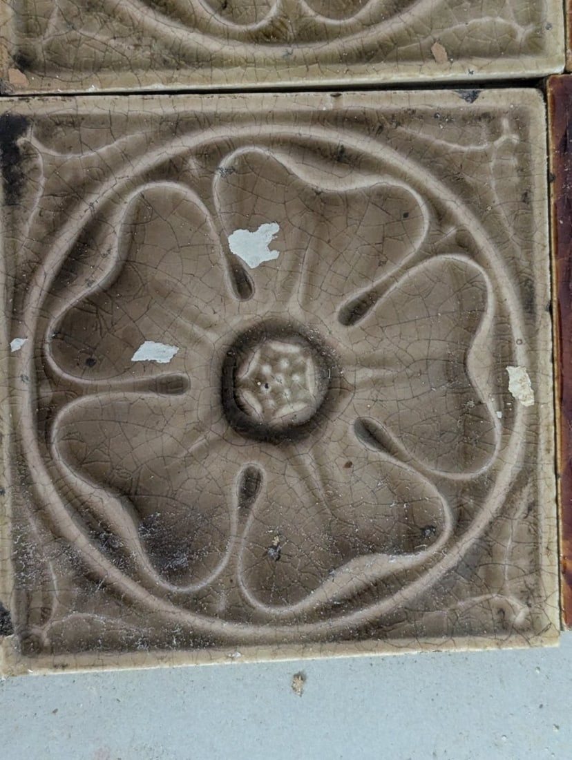 Antique Architectural Tiles Collection Art Nouveau AETCO Decorative Ceramic Set - 5