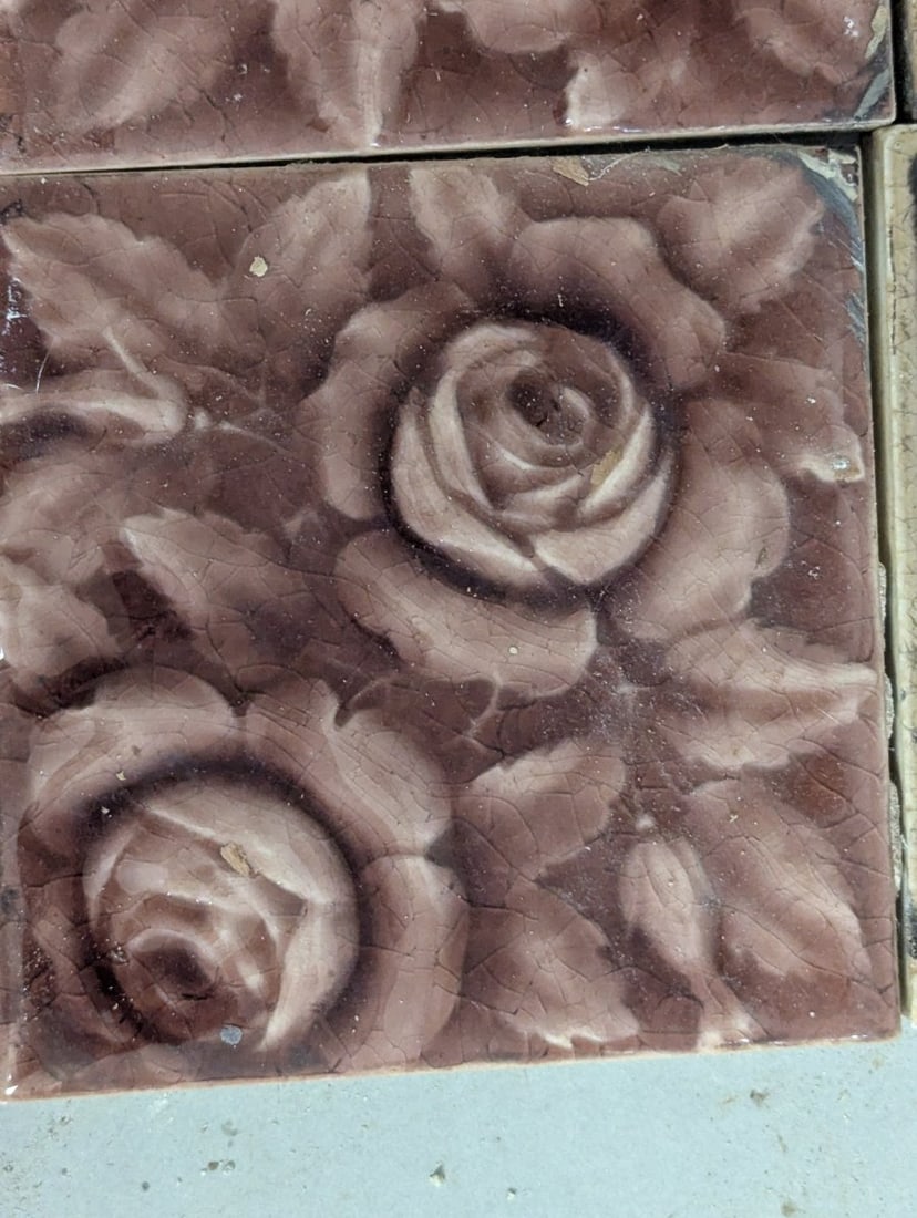 Antique Architectural Tiles Collection Art Nouveau AETCO Decorative Ceramic Set - 6