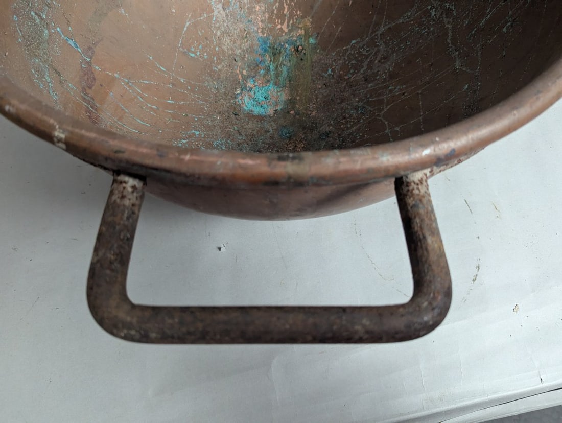 Antique Copper Apple Butter Kettle Vintage Cauldron Farmhouse Decor Kitchenware - 6