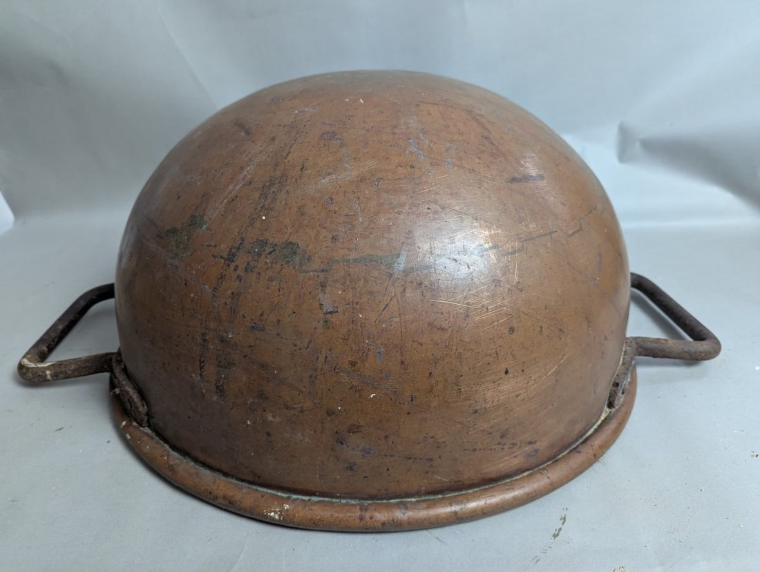 Antique Copper Apple Butter Kettle Vintage Cauldron Farmhouse Decor Kitchenware - 8